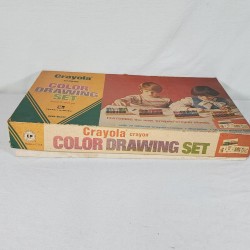 Vintage 1977 Crayola Crayons Drawing Set Retro Stands Sharpener Booklet Toys