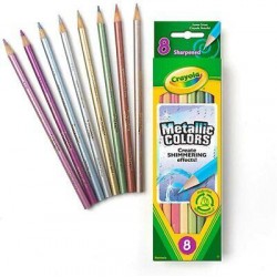 1 X Crayola Metallic Colors Colored Pencil set 8 68-3708 683708