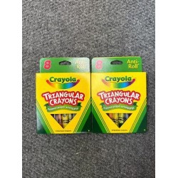 2 PACK Crayola Triangular Crayons Anti-Roll 16-Count Multi Color - FAST SHIPPING