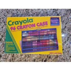 Vintage Crayola Crayon Carrying Case Holder Storage w/ Crayons Holds 96 NIB