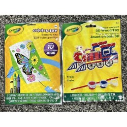 Crayola Color-A-Kite And Paint Your Own 3D Wooden Train Ages 4+