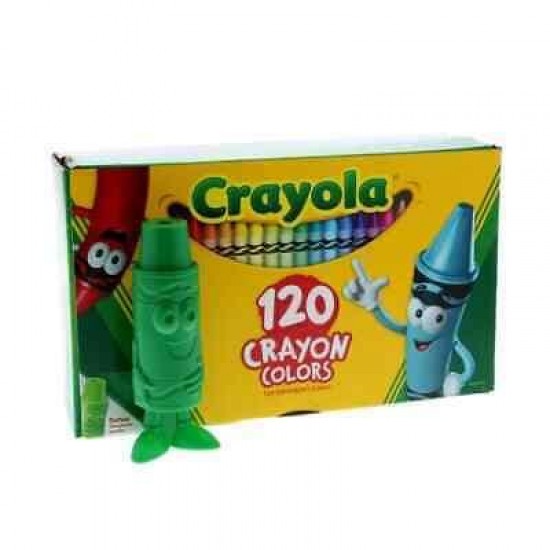 120 Crayola Crayons Colors box With Sharpener Fast Shipping