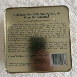 1903 - 1993 Crayola 90th Anniversary Tin with 64 Crayons Sealed, Vintage