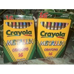SET OF 2 Crayola Metallic Crayons Original 16 Ct. Box Vintage 2000 NEW OLD STOCK
