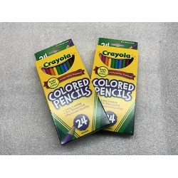Lot of Crayola 68-4024 Long Colored Pencils (lot of 2) - Pack of 24 = 48 pencils