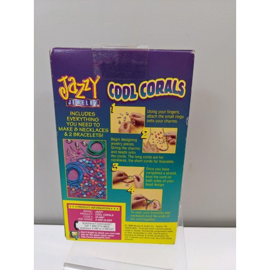 Vtg 1996 Crayola Jazzy Jewelry Cool Corals DIY necklace & bracelet kit for kids