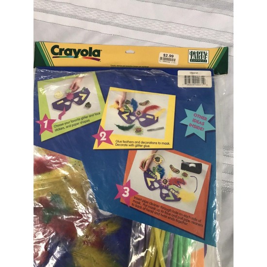 A7 New VTG 1990's Crayola Party Express Make Tag & Mask Kids Party Activity Kit