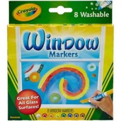Crayola Washable Glass Window Markers - Set of 8 Colours