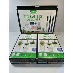 New Crayola Signature Lot - 2 Hanging Planter Kits - 1 DIY Gallery Designer Kit