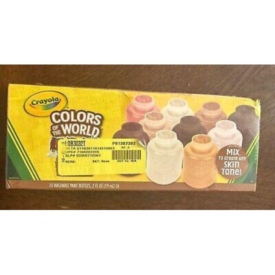 Crayola Color of the World Washable Project Paint 10 paint Bottles 2oz each