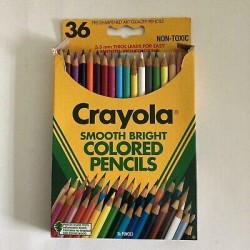 Vintage 1992 Crayola Smooth Bright Colored Pencils 36
