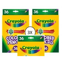 NEW  3 X Crayola Colored Pencils (36ct), Kids Pencil Set,   School Supplies