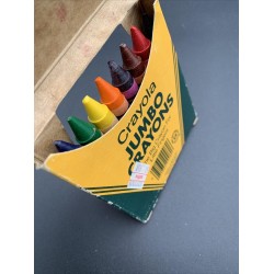 Vintage Crayola Jumbo Crayons 8 Large with original box, Made in USA NOS