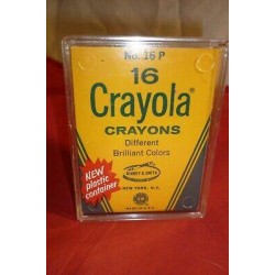 Vintage Box of 16 Crayola Crayons in Plastic Container Binney & Smith 16 P