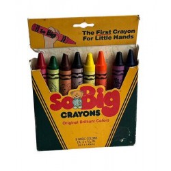 vintage 1986 Crayola So Big Crayons 8 Pack Retired Birdie Blue Candy Apple Red