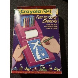VTG 1994 Crayola Travel Kit with 4 Stencils & Paper