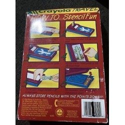 VTG 1994 Crayola Travel Kit with 4 Stencils & Paper