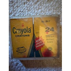 Vintage Binney & Smith Crayola Crayons 24 CT in Original Plastic Container