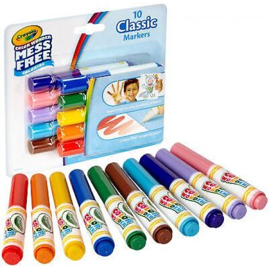 Crayola Color Wonder Mini Markers 10/Pkg-Classic 75-2471