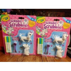 SCRIBBLE SCRUBBIE Cat & Dog PETS CRAYOLA Color & Clean Figures  3+ years 2 Sets