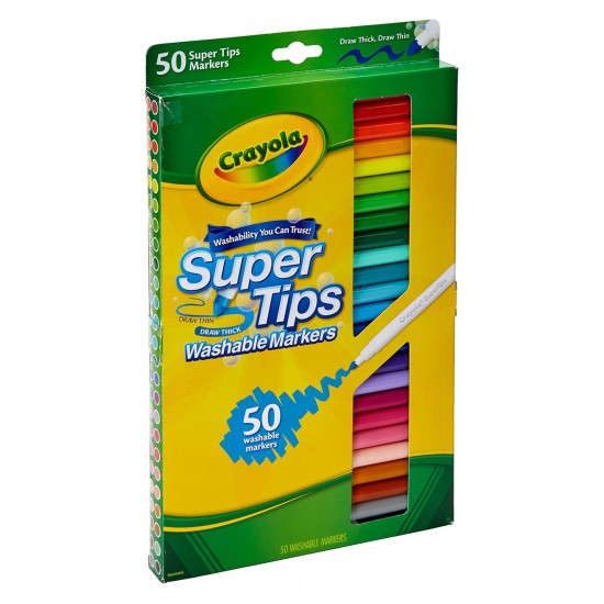 Crayola Super Tips Washable Markers 50/Pkg-Assorte