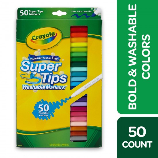 Crayola Super Tips Washable Markers 50/Pkg-Assorte