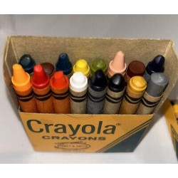 Vintage Box of 32 Crayola Crayons in Plastic Container Binney & Smith 32P