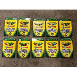 Set of 10 Boxes: Crayola Colored Pencils 36 Pack Each New in Boxes