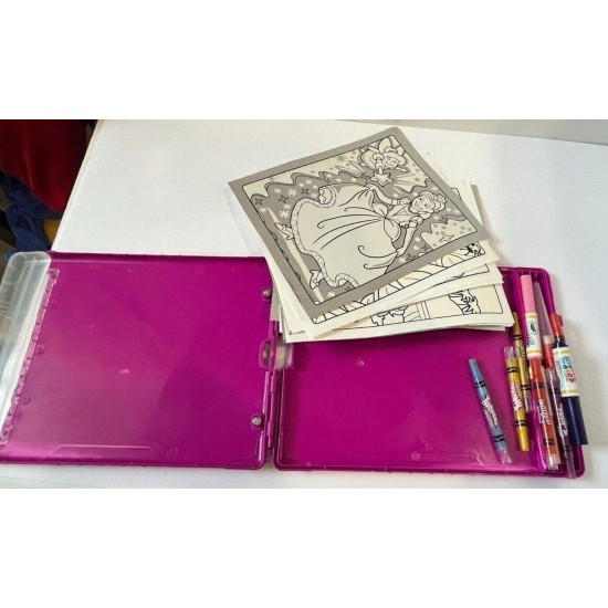 Crayola Travel Case Container with Mess Free Markers and  Coloring Pages