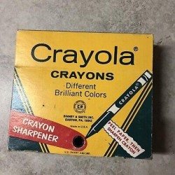 Vintage Crayola Crayons Binney & Smith with Built in Sharpener Flip Top  64 1979