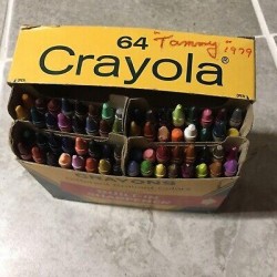 Vintage Crayola Crayons Binney & Smith with Built in Sharpener Flip Top  64 1979