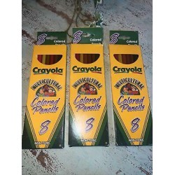 Set Of 3 Crayola Multicultural Colored Pencils 8 Pack Skin Tone Smooth Color NEW