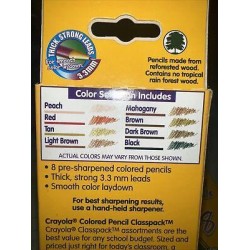 Set Of 3 Crayola Multicultural Colored Pencils 8 Pack Skin Tone Smooth Color NEW
