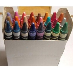 Vintage Crayola Crayon Replica 1903 Logo Stock Box Wooden Crate with Crayons