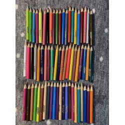 NEW 64 Crayola Short Colored Pencils Half-Size Complete Set Art Coloring