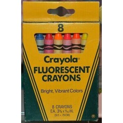 Vintage NEW 1985 Crayola FLORESCENT backlight glow CRAYONS Art Drawing Set