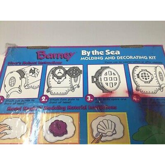 Vtg Barney By The Sea 1993 Crayola Decorating Kit Cookie Cutters Sealed Box (FL)
