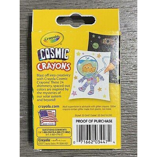 24 Crayola Cosmic Crayons Color BRAND NEW NEW COLORS!!!! Outer Space Supernova
