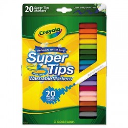 6 Pack - Crayola Super Tips Washable Markers-Assort