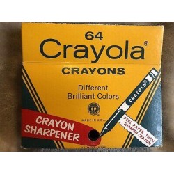 Vintage Binney & Smith No. 64 Crayola Crayons Built In Sharpener 1960s/70s