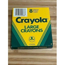 Brand New 1988 Vintage Crayola Large Crayons - Unused 8 Count Box Binney & Smith