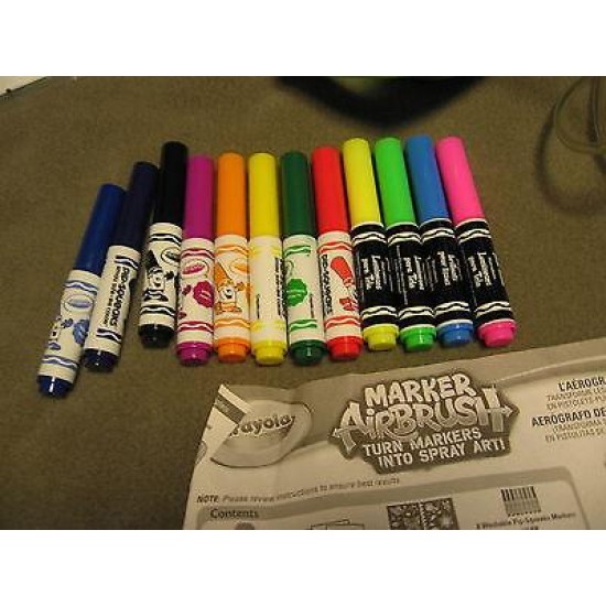 Crayola Marker Airbrush Set Turn Markers Into Spray Art MINT IN BOX