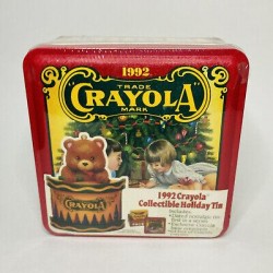 Vintage 1992 Crayola Crayon Collectors Tin Christmas Box 64 Crayons Sealed NEW