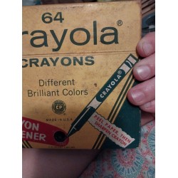 Vintage Crayola Crayons Box With Sharpener Binney And Smith With Indian RED
