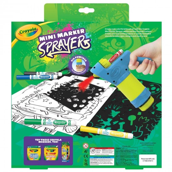 Crayola Mini Marker Sprayer, Washable Art Markers, Art Toys for Kids, Beginner