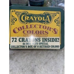 1991 Crayola Collector’s Colors Limited Edition Tin with 72 Crayons (8 Retired)