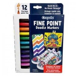 Fine Line Point Markers, 12 Pack - Crayola