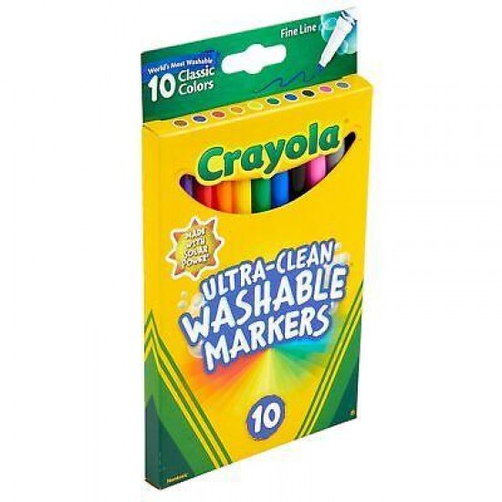 Crayola Ultra-Clean Fine Line Washable Markers 10/Pkg-Classic Colors 58-7852