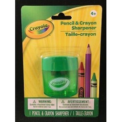 Crayola - Pencil & Crayon Sharpener - Green - Two Sizes To Sharpen