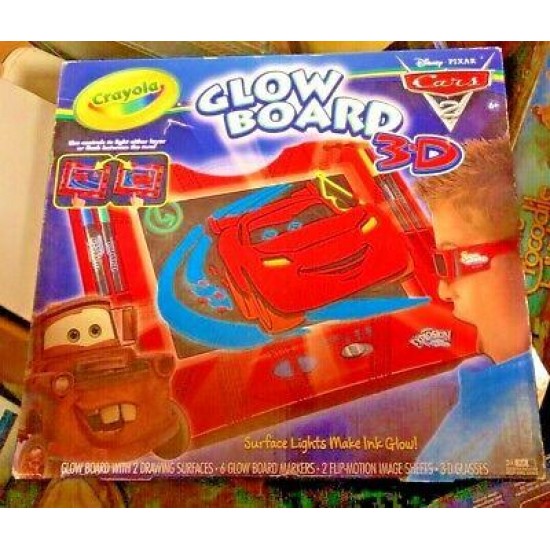 CARS 2 GLOW BOARD 3D SEALED CRAYOLA  EVERYTHING INCLUDED NEW